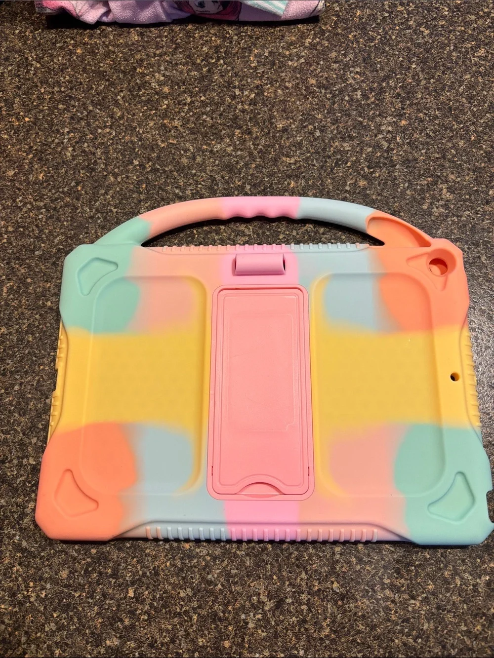 Amazon Multicolor Pastel Honeycomb Silicone Tablet Case with Carry Handle